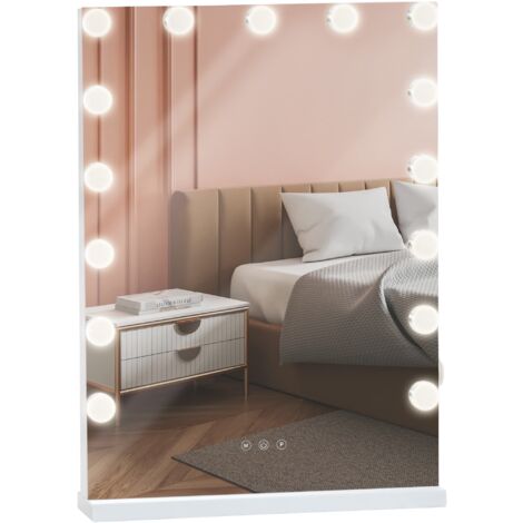 Miroir Led de Maquillage Murrieta avec lumière réglable et port USB blanc