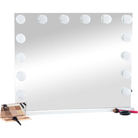 Miroir Led de Maquillage Palmdale avec lumière réglable et port USB blanc