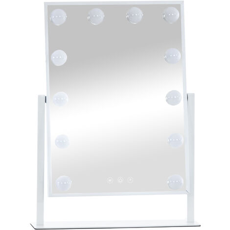 Miroir Led de Maquillage Yaren avec lumière réglable et écran tactile blanc