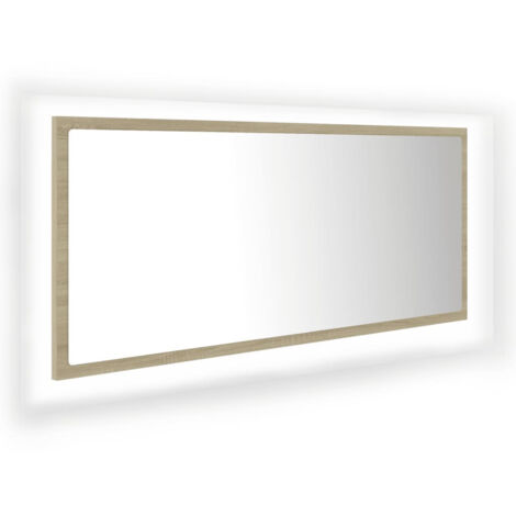 Miroir LED de salle de bain Chêne sonoma 100x8,5x37