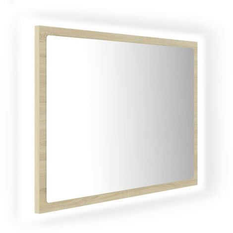 Miroir LED de salle de bain Chêne sonoma 60x8,5x37 cm