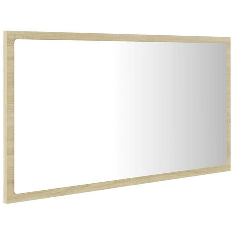 Miroir LED de salle de bain Chêne sonoma 80x8,5x37