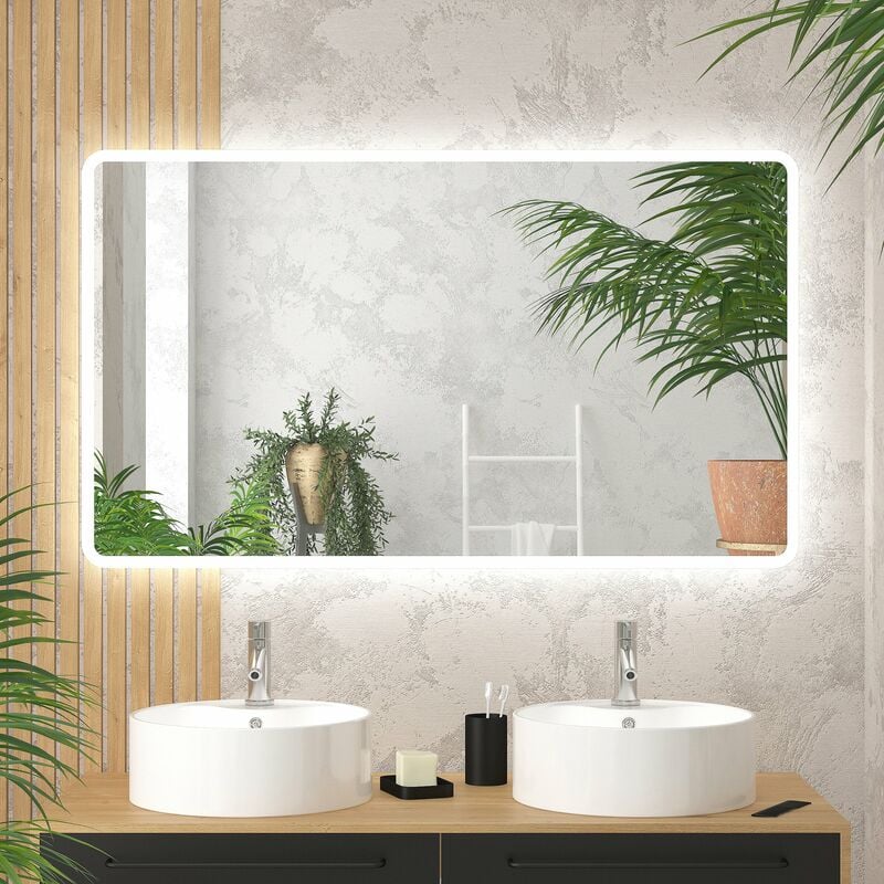 Aurlane - Miroir salle de bain avec eclairage led - 120x70cm - go led