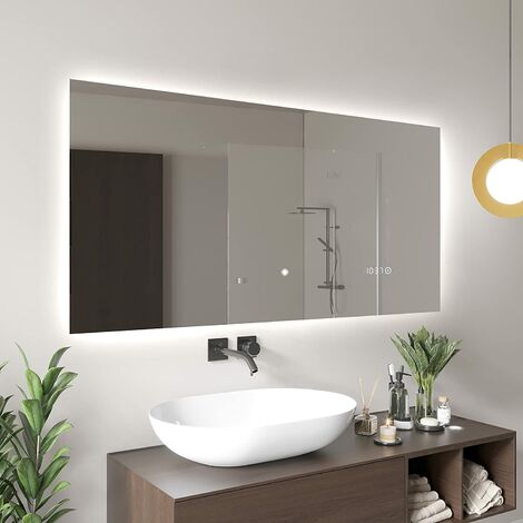 Miroir salle de bain LED 124 cm x 105 cm - ELEGANCE