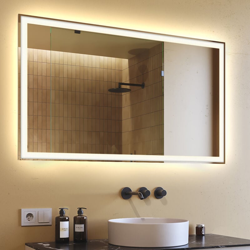 Artforma - Miroir led Lumineux 120x70 cm de Salle de Bain Mural AmbientLine avec éclairage Blanc Neutre 4500K L01