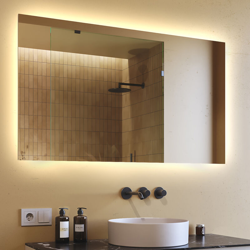 Artforma - Miroir led Lumineux 120x70 cm de Salle de Bain Mural AmbientLine avec éclairage Blanc Neutre 4500K L58