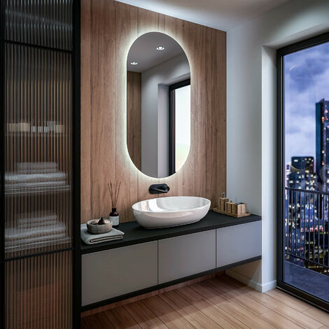 Miroir LED Lumineux 50x70 cm de Salle de Bain Mural avec éclairage Blanc Froid 7000K T106 Artforma