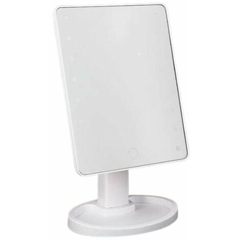 Miroir LED Maquillage Tactile Variable 16LED 17x12x26 cm - SILUM - Blanc