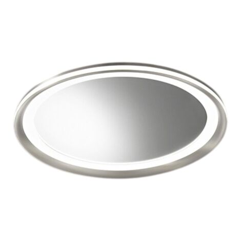 Miroir LED Mirò d.60 cm 58W gris titane, lumière chaude 3000K, design moderne pour salle de bain, chambre ou entrée