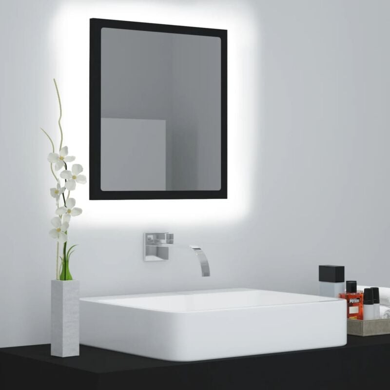 Maison Chic - Miroir à led Miroir déco pour Salle de bain Salon Chambre ou Dressing Noir 40x8,5x37 cm Aggloméré 60367