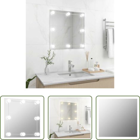 Miroir LED -  Miroir mural avec lampes LED Carré Verre