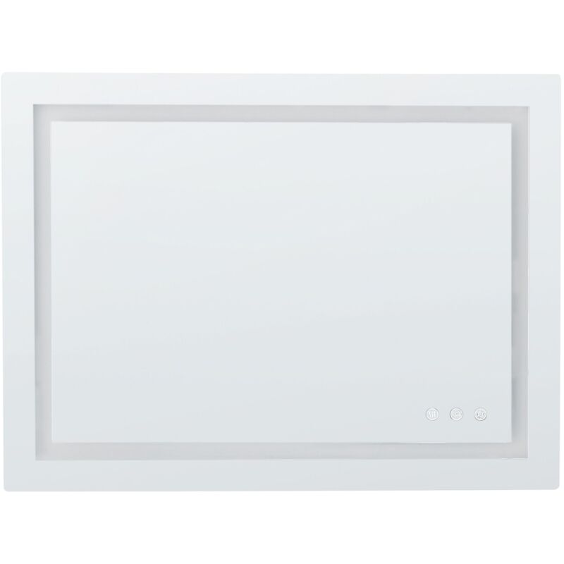 Miroir LED Moderne Salle de Bain Rectangulaire Lumières Colorées Antibuée 80 x 60 cm Argenté Prenois