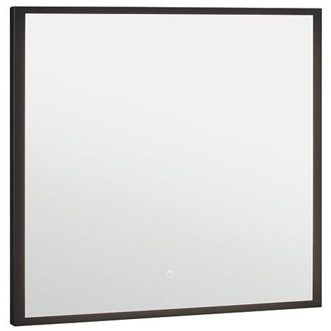 Miroir LED Oselva avec interrupteurs tactiles, avec cadre noir, 800x800mm