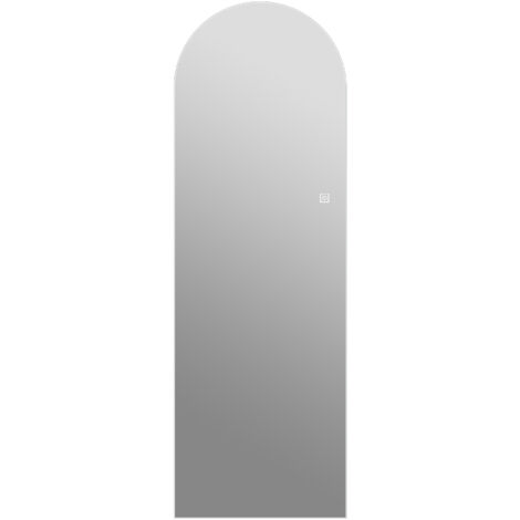 Miroir led pleine longueur 150x50cm forme arche rétroéclairé mural, contrôle tactile 3 températures fonction mémoire, miroir dressing cadre fin noir