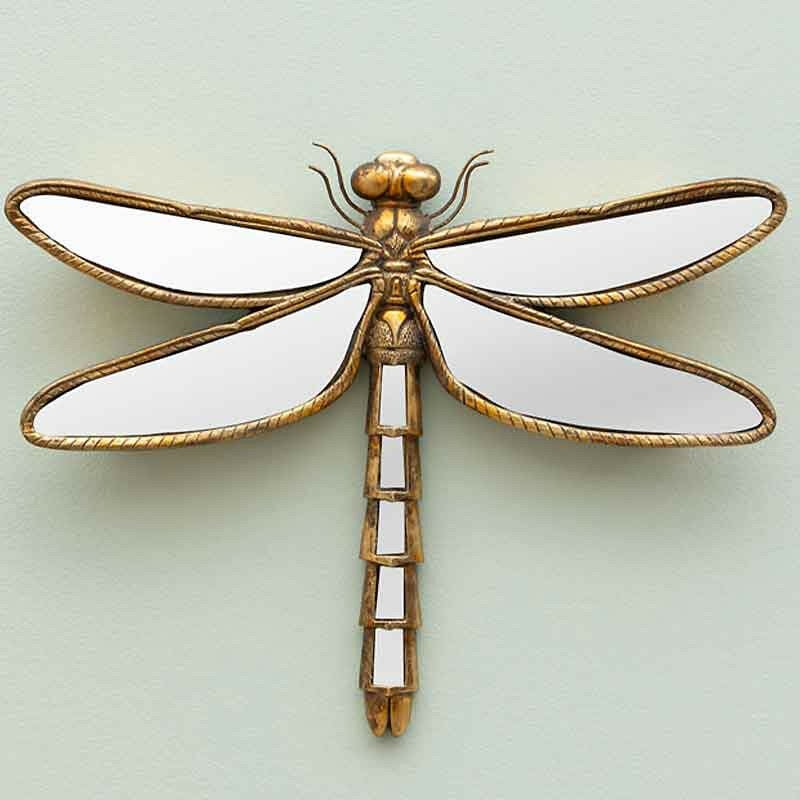 Miroir libellule doré 35x26x3cm