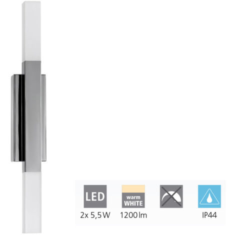 Miroir Light Alcudia Plastic Satin LED 2x5.5W 3000K L: 42 cm H: 3cm