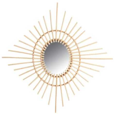 Miroir losange en rotin 60x60cm