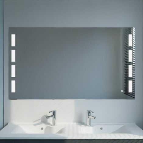 Miroir lumineux de salle de bain 140x80 cm – Antibuée avec interrupteur sensitif – Éclairage 1000 lumens – Norme IP44 – Prestige