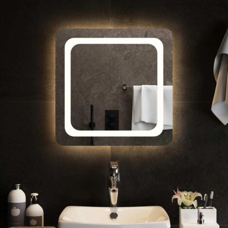 Miroir lumineux de salle de bain à LED Style baroque - 50x50 cm BV232718 - BonneVie