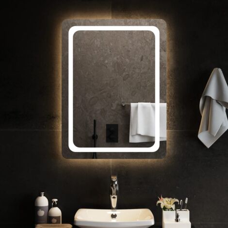 Miroir lumineux de salle de bain à LED Style baroque - 60x80 cm BV555659 - BonneVie