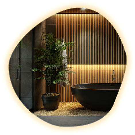 Miroir lumineux de salle – Miroir LED - Miroir avec éclairage (Chaude 3000K) - 68x67 cm - Miroir LED rétro-éclairage
