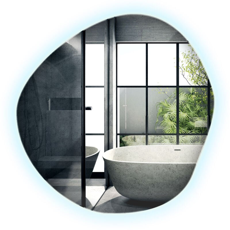 Tulup - Miroir lumineux de salle – Miroir led - Miroir avec éclairage (Froide 6500K) - 58x58 cm - Miroir led rétro-éclairage