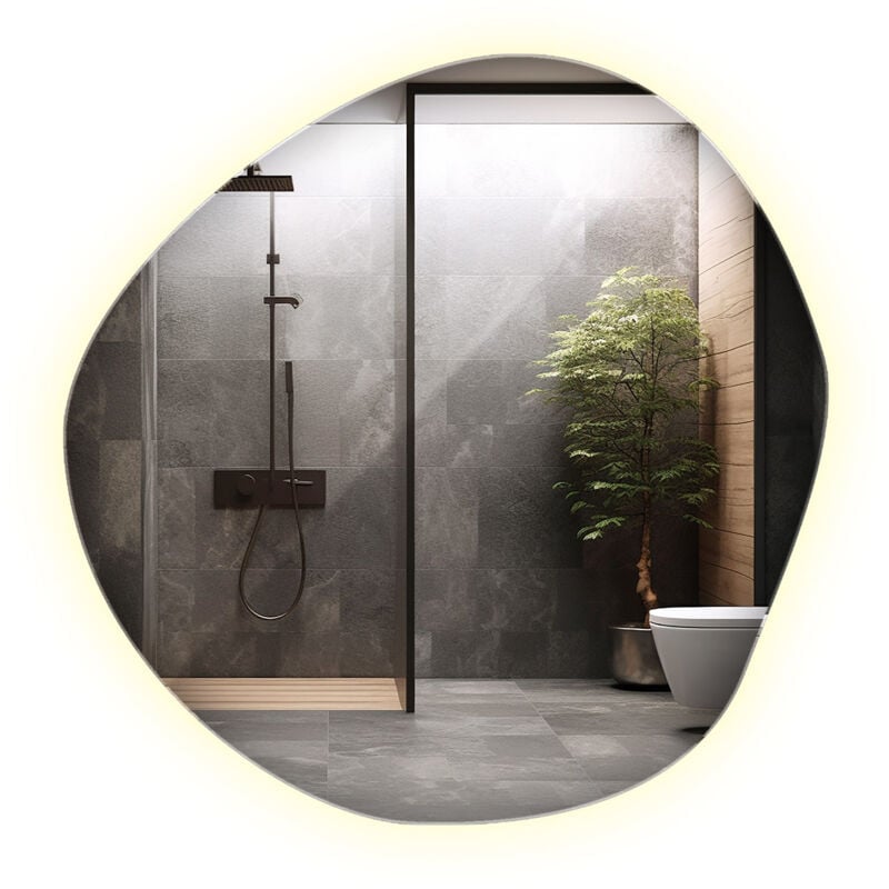 Miroir lumineux de salle – Miroir LED - Miroir avec éclairage (Neutre 4000K) - 87x86 cm - Miroir LED rétro-éclairage