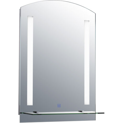 Miroir lumineux LED 24 W interrupteur tactile étagère intégrée 50L x 4l x 70H cm