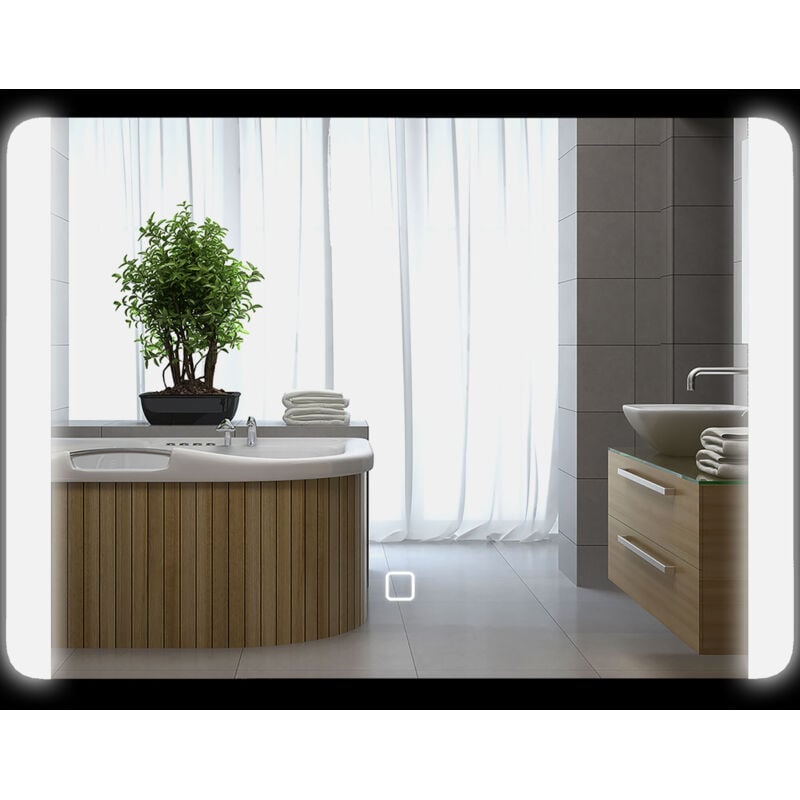 Miroir lumineux led 24W antibué réglable interrupteur tactile dim. 50L x 4P x 70H cm