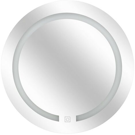 Miroir lumineux LED rond tactile - Gris