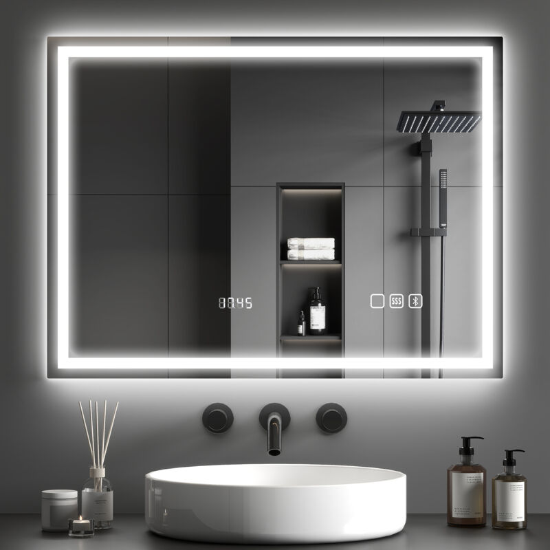Homcom – Miroir lumineux de salle de bain 80 x