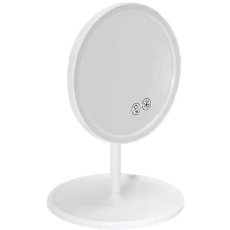 Miroir Lumineux Led Sans Fil "Enceinte" 26cm Blanc