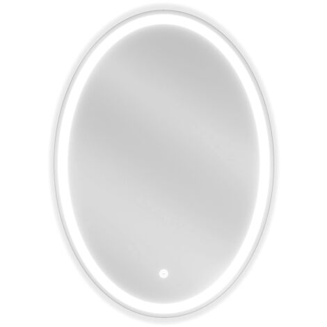 Miroir lumineux ovale Silla, miroir salle de bain 50x70 cm, lumière froide, design moderne