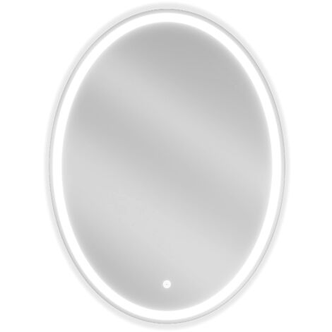 Miroir lumineux ovale Silla, miroir salle de bain 60x80 cm, lumière froide, design moderne