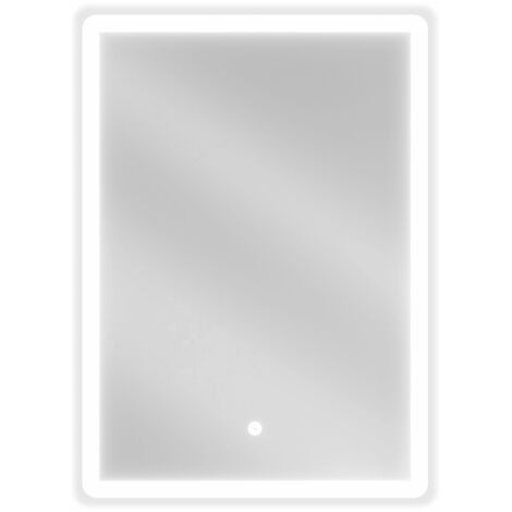 Miroir lumineux rectangulaire Silla, miroir salle de bain 50x70 cm, lumière froide, design moderne