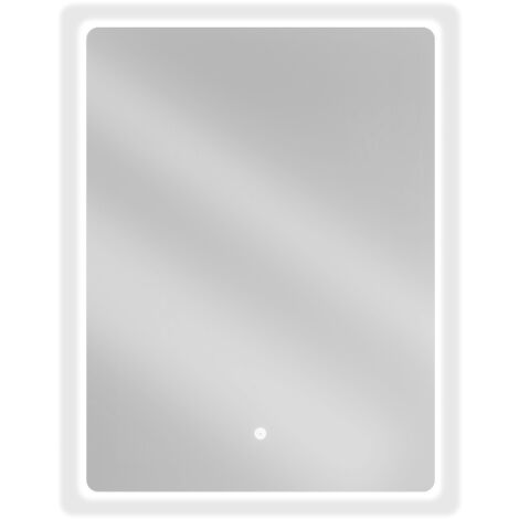 Miroir lumineux rectangulaire Silla, miroir salle de bain 60x80 cm, lumière froide, design moderne