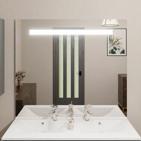 Miroir lumineux salle de bain 120x105 cm – Éclairage LED 1000 lumens – Interrupteur sensitif – Lumière blanche 6000K – Classe IP44 – Elegance
