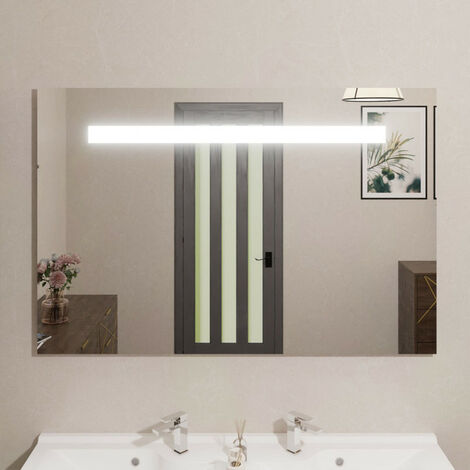 Miroir lumineux salle de bain 120x80 cm – Éclairage LED 1000 lumens – Lumière blanche 6000K – Film de sécurité anti-explosion – Creazur