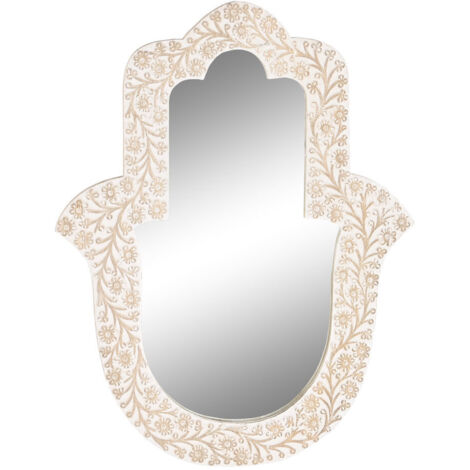 Miroir Mangue 45X2X60 Hamsa Blanc