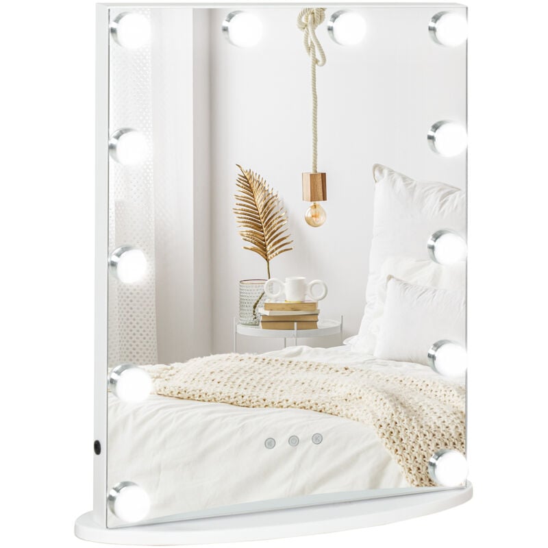 Miroir maquillage Hollywood lumineux led intensité réglable pour coiffeuse dim. 41L x 13P x 51H