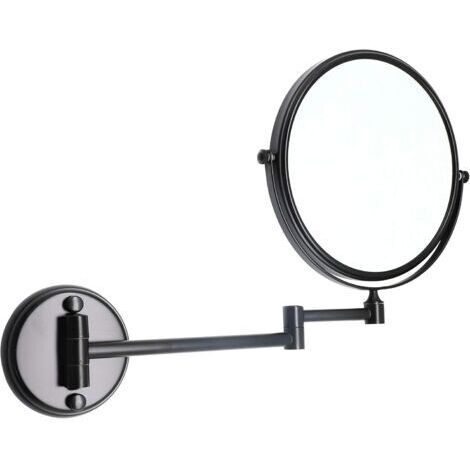 Miroir Maquillage Mural, Miroir Grossissant Lumineux Mural, Miroir Mural Double Face 1X / 10X, Miroir Cosmétique Extension 360° Pivotant