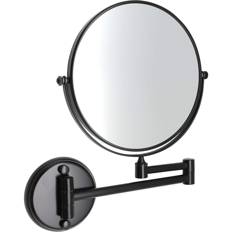 Miroir Maquillage Mural, Miroir Grossissant Lumineux Mural, Miroir Mural Double Face 1X / 10X, Miroir Cosmétique Extension 360° Pivotant