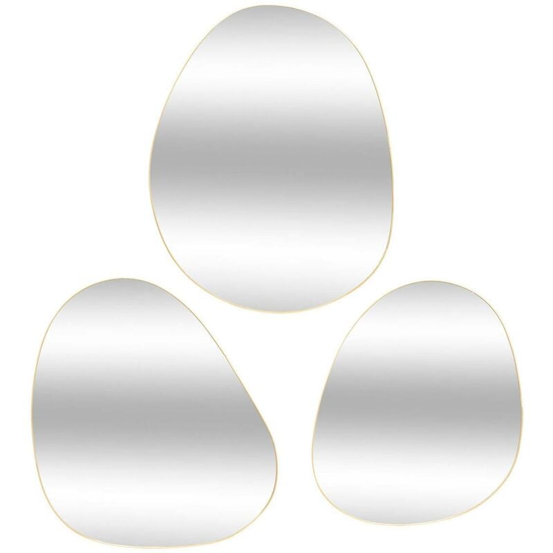 Atmosphera - Lot de 3 miroirs organiques Lida L32 44,5 47cm or créateur d'intérieur