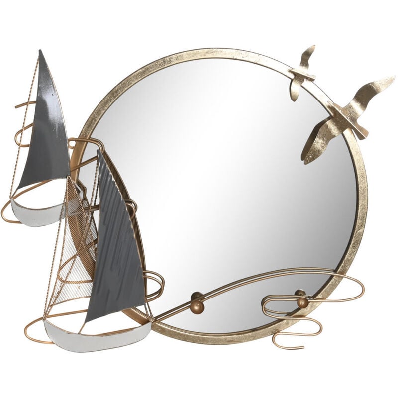 Dkd Home Decor - Miroir Métal 64X5X54 Voilier Doré