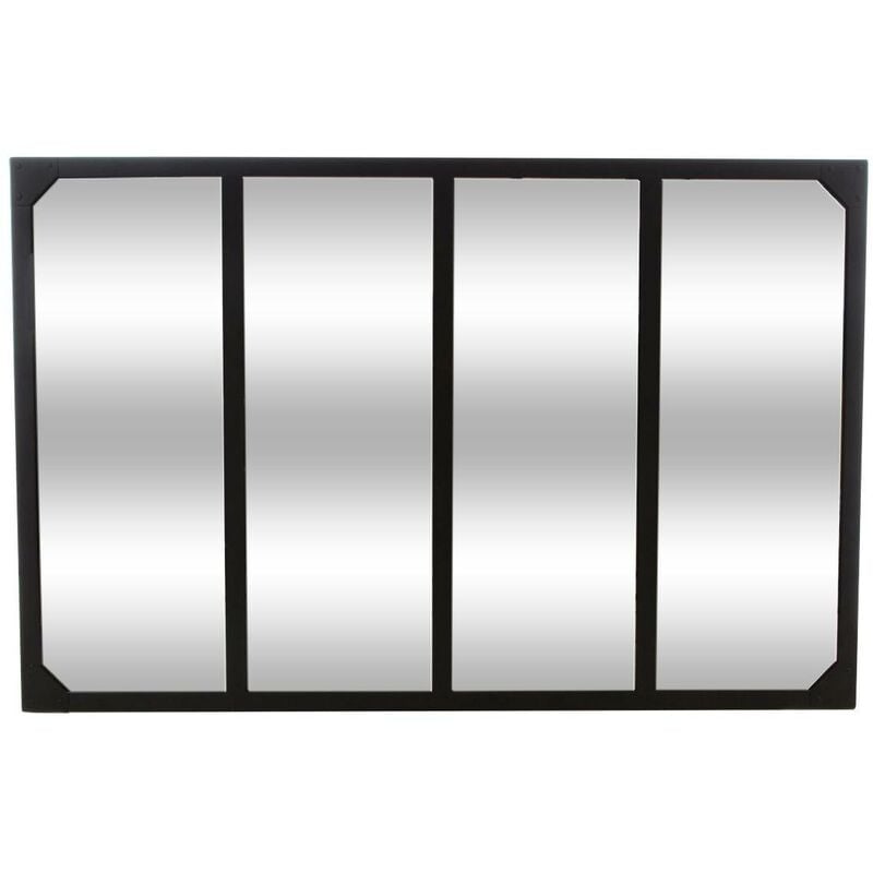 Atmosphera - Miroir d atelier Lola noir 116x76cm créateur d'intérieur