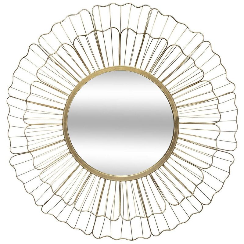 Atmosphera - Miroir Fleur métal doré D67cm créateur d'intérieur - Or