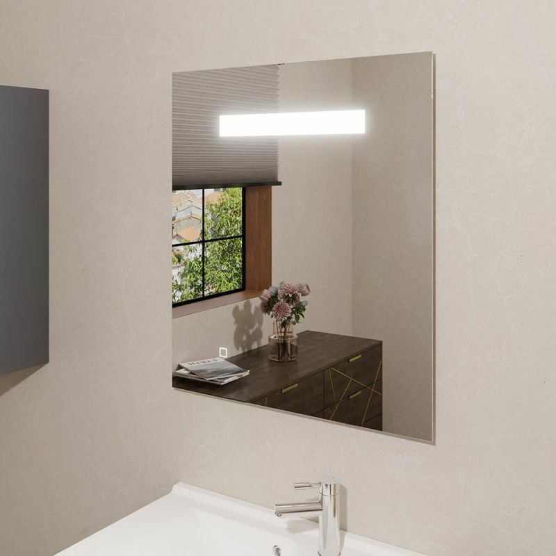 Cuisibane - Miroir lumineux elegance 70x80 cm - avec interrupteur sensitif