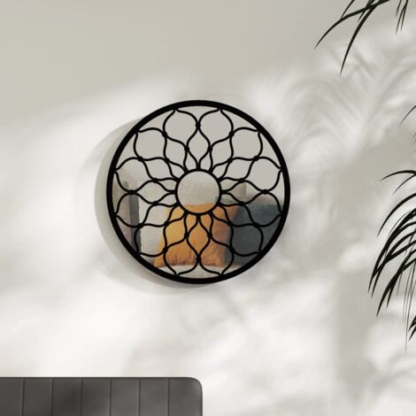 Miroir, Miroir déco, Miroir Salon Noir 60x3 cm Fer pour utilisation à l'intérieur WFE240615 DESIGN IN
