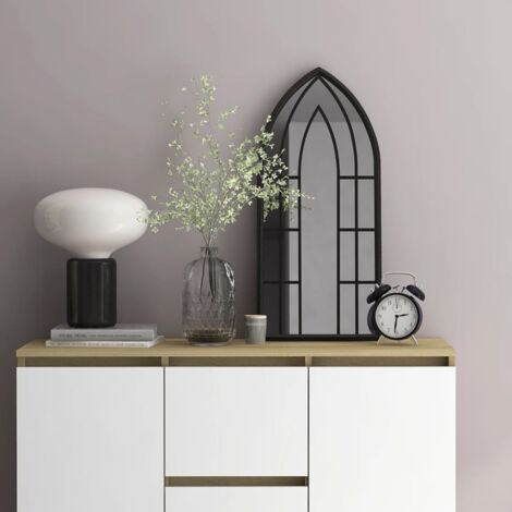 Miroir, Miroir déco, Miroir Salon Noir 70x30 cm Fer pour utilisation à l'intérieur WFE543223 DESIGN IN