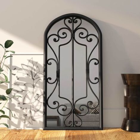 Miroir-Miroir décoratif Noir 70x30 cm Fer pour utilisation à l'intérieur 572501